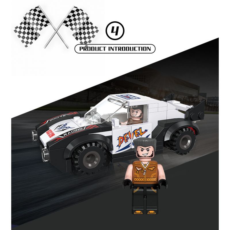 JIESTAR 92500 non  NHỰA ĐƯỜNG 6 MÔ HÌNH bộ đồ chơi xếp lắp ráp ghép mô hình Racers Đua Tốc Độ 666 khối