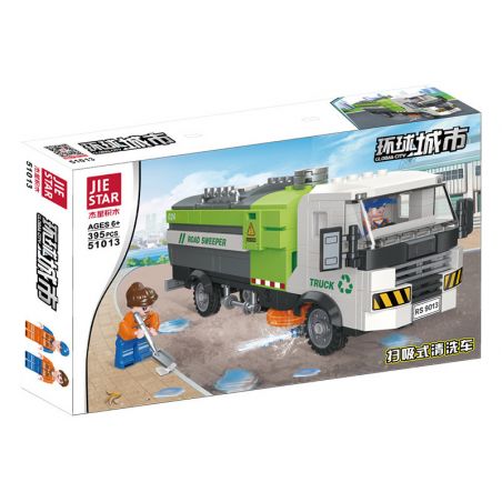 JIESTAR 51013 non  XE QUÉT DỌN bộ đồ chơi xếp lắp ráp ghép mô hình City GLOBAL CITY Thành Phố 395 khối