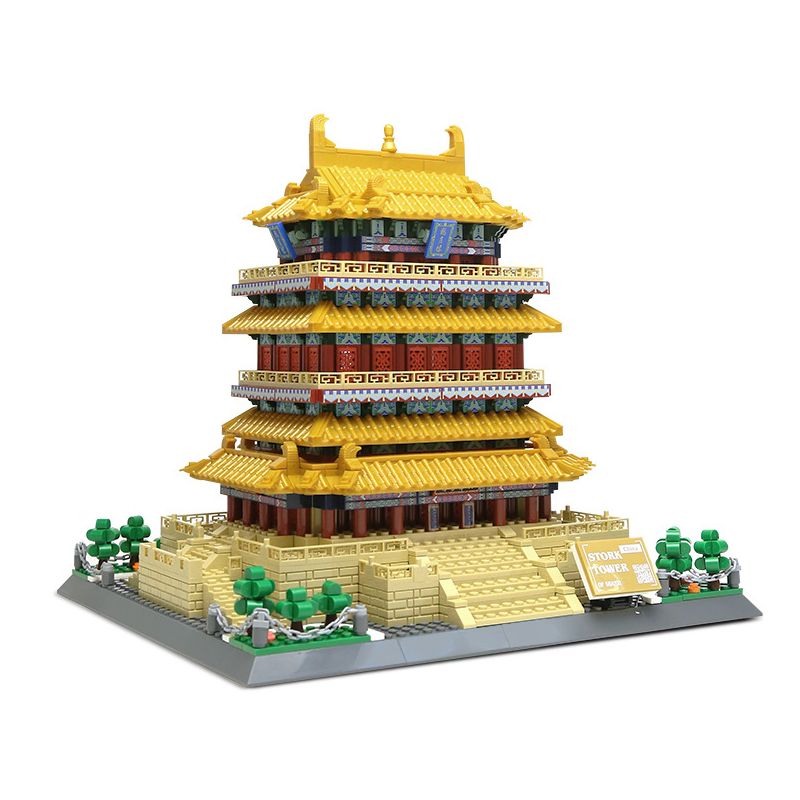 WANGE 6229 non Lego THÁP GUANQUE VẬN THÀNH SƠN TÂY TRUNG QUỐC bộ đồ chơi xếp lắp ráp ghép mô hình Buildings 1557 khối