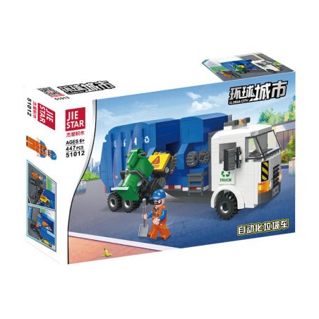 JIESTAR 51012 non  XE RÁC TỰ ĐỘNG bộ đồ chơi xếp lắp ráp ghép mô hình City GLOBAL CITY Thành Phố 447 khối