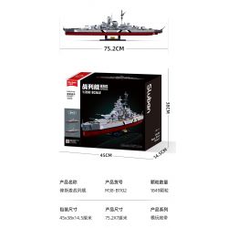 SLUBAN M38-B1102 B1102 1102 M38B1102 38-B1102 non  THIẾT GIÁP HẠM BISMARCK tỷ lệ 1:350 bộ đồ chơi xếp lắp ráp ghép mô hình Creator KMS BISMARCK Sáng Tạo 1849 khối