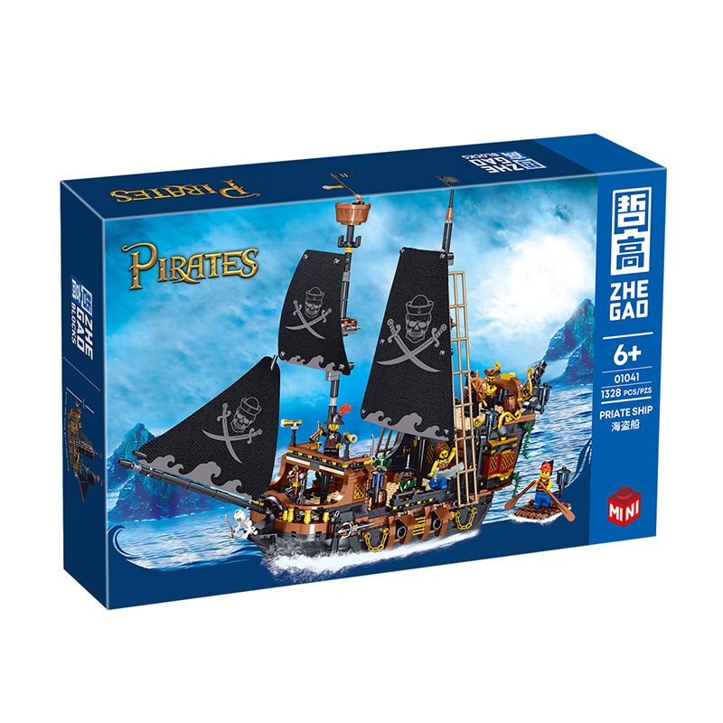 ZHEGAO 01041 non Lego TÀU CƯỚP BIỂN bộ đồ chơi xếp lắp ráp ghép mô hình PRIATE SHIP 1328 khối