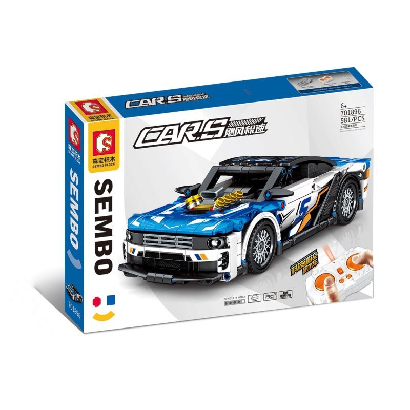 SEMBO 701896 non  XE THỂ THAO QUỶ XANH ĐIỀU KHIỂN TỪ bộ đồ chơi xếp lắp ráp ghép mô hình 581 khối