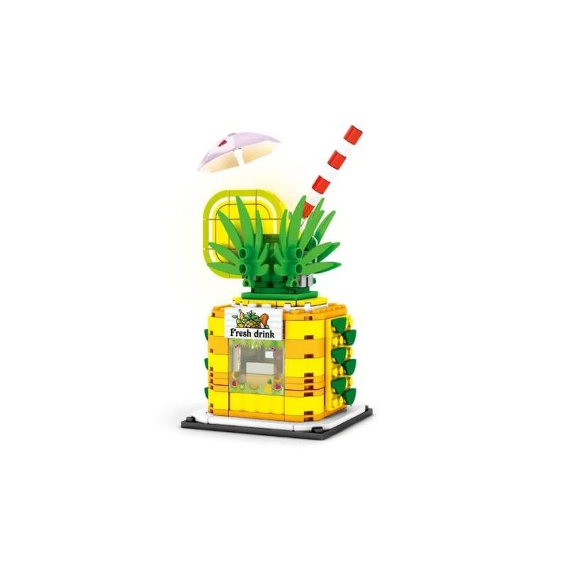 SEMBO 601633 non Lego CỬA HÀNG NƯỚC DỨA bộ đồ chơi xếp lắp ráp ghép mô hình City FRESH DRINK Thành Phố 303 khối