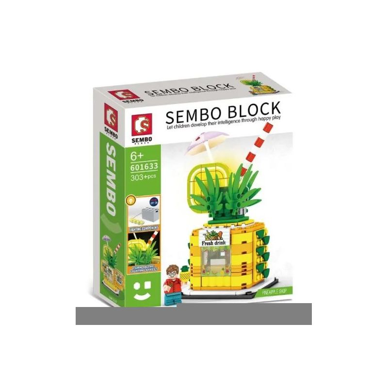 SEMBO 601633 non  CỬA HÀNG NƯỚC DỨA bộ đồ chơi xếp lắp ráp ghép mô hình City FRESH DRINK Thành Phố 303 khối