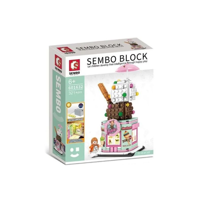 SEMBO 601632 non  CỬA HÀNG KEM bộ đồ chơi xếp lắp ráp ghép mô hình City Thành Phố 321 khối