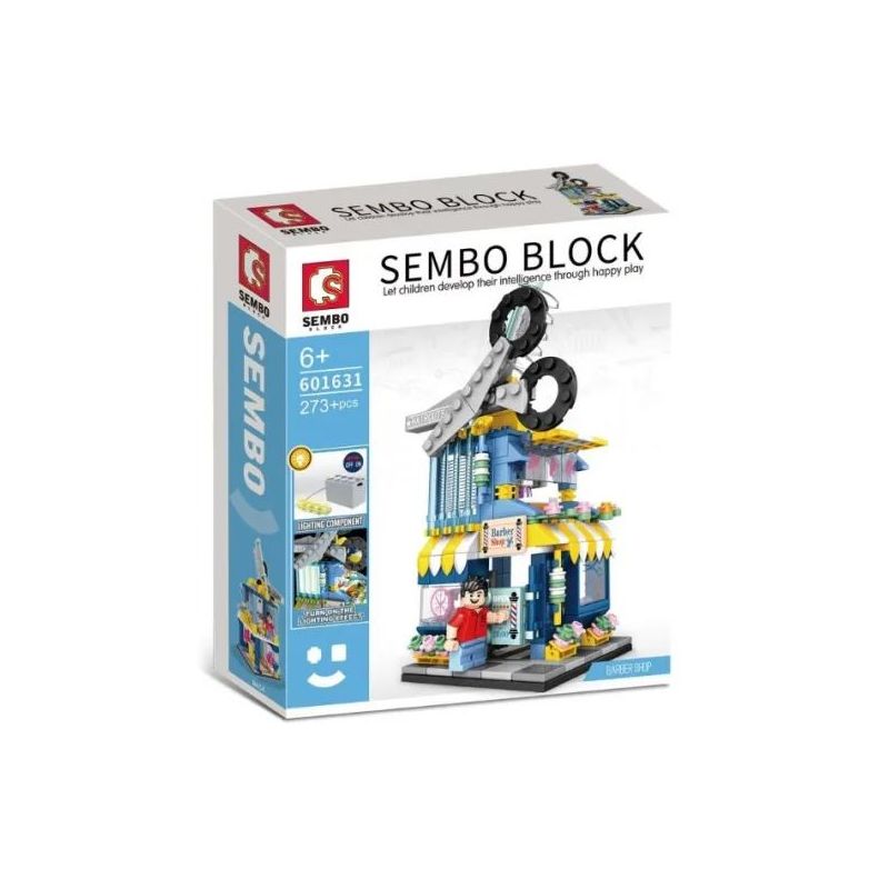 SEMBO 601631 non  TIỆM HỚT TÓC bộ đồ chơi xếp lắp ráp ghép mô hình City Thành Phố 273 khối