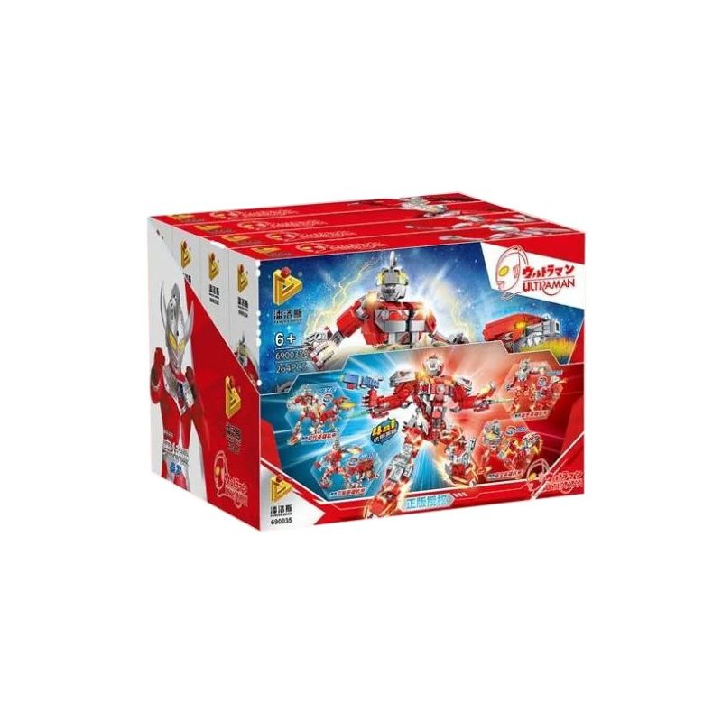 PanlosBrick 690035 Panlos Brick 690035 non  KẾT HỢP ULTRAMAN MECHA HERO 4 bộ đồ chơi xếp lắp ráp ghép mô hình Vệ Binh Vũ Trụ Siêu Nhân Điện Quang