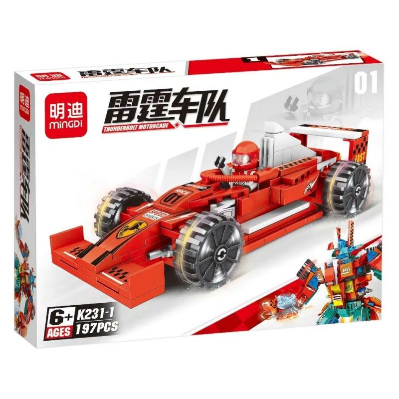 MINGDI K231 non  ĐỘI SẤM SÉT bộ đồ chơi xếp lắp ráp ghép mô hình Racers Đua Tốc Độ 789 khối