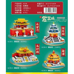 MINGDI K236 non  TỬ CẤM THÀNH 4 PHONG CÁCH bộ đồ chơi xếp lắp ráp ghép mô hình Creator Sáng Tạo 1047 khối