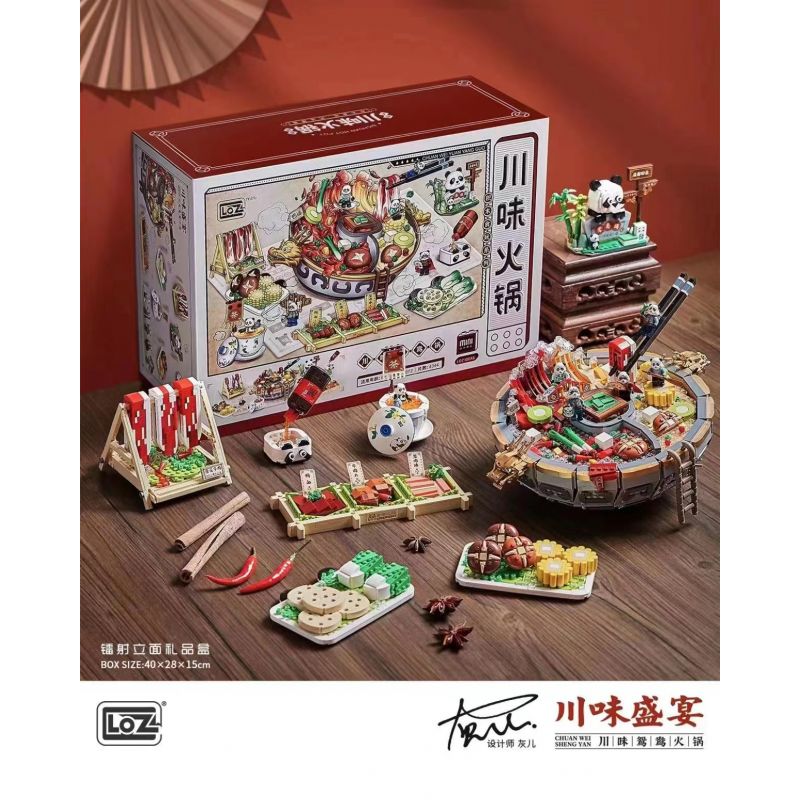 LOZ 1072 non Lego LẨU KIỂU TỨ XUYÊN SHIWAN bộ đồ chơi xếp lắp ráp ghép mô hình Creator Sáng Tạo 4344 khối