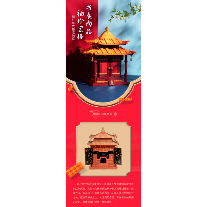 HAPPY BUILD SHINEYU XINYU YC-31002 31002 YC31002 non  ĐÁNH DẤU PHONG CÁCH GIAN HÀNG MÀU ĐỎ bộ đồ chơi xếp lắp ráp ghép mô hình Forbidden City Stationery Văn Phòng Phẩm Tử Cấm Thành 496 khối