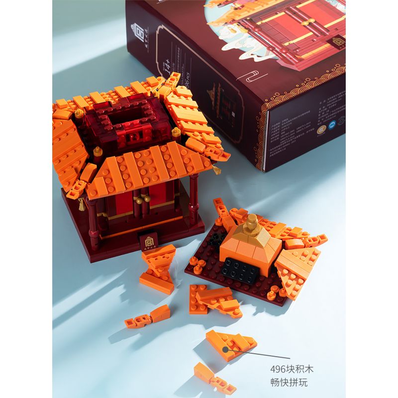 HAPPY BUILD SHINEYU XINYU YC-31002 31002 YC31002 non  ĐÁNH DẤU PHONG CÁCH GIAN HÀNG MÀU ĐỎ bộ đồ chơi xếp lắp ráp ghép mô hình Forbidden City Stationery Văn Phòng Phẩm Tử Cấm Thành 496 khối