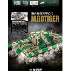 PanlosBrick 632017 Panlos Brick 632017 non  XE TĂNG BỌC THÉP HẠNG NẶNG TIGER bộ đồ chơi xếp lắp ráp ghép mô hình Military Army JAGDTIGER Quân Sự Bộ Đội 1967 khối