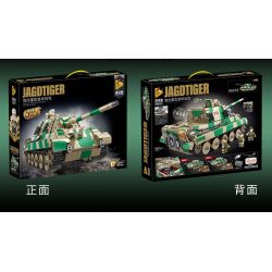 PanlosBrick 632017 Panlos Brick 632017 non  XE TĂNG BỌC THÉP HẠNG NẶNG TIGER bộ đồ chơi xếp lắp ráp ghép mô hình Military Army JAGDTIGER Quân Sự Bộ Đội 1967 khối