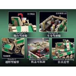 PanlosBrick 632017 Panlos Brick 632017 non  XE TĂNG BỌC THÉP HẠNG NẶNG TIGER bộ đồ chơi xếp lắp ráp ghép mô hình Military Army JAGDTIGER Quân Sự Bộ Đội 1967 khối