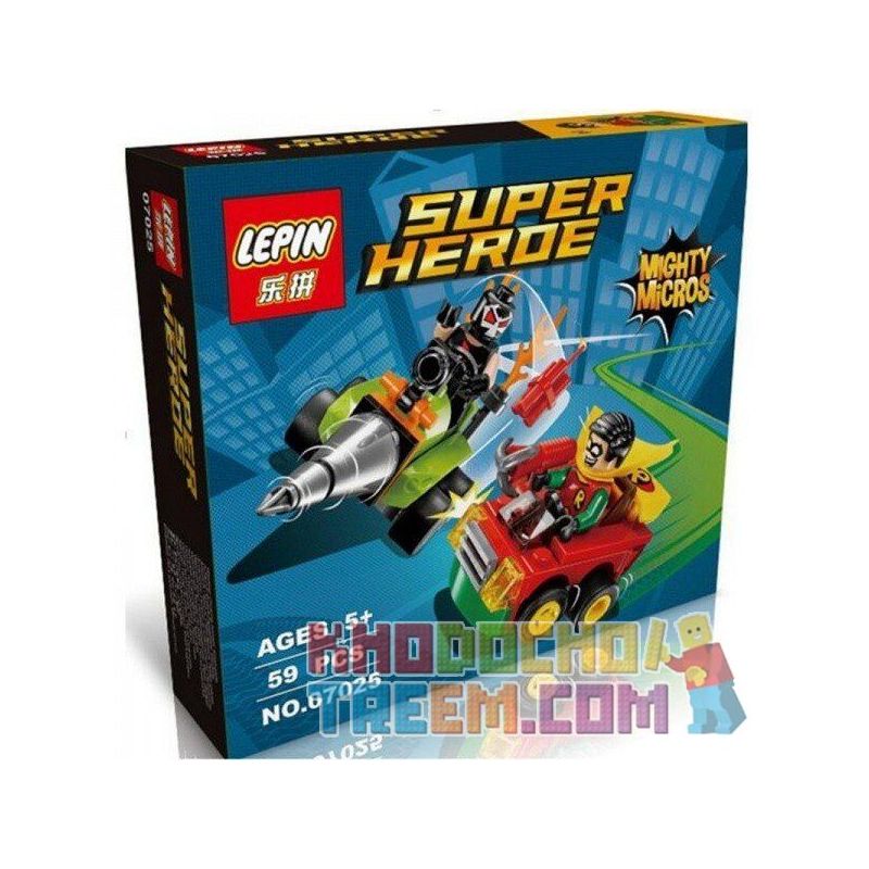 NOT Lego MIGHTY MICROS ROBIN VS. BANE 76062 LELE 79331-3 LEPIN 07025 07035 xếp lắp ráp ghép mô hình ROBIN ĐẠI CHIẾN BANE MIGHTY MICROS VS Dc Comics Super Heroes Siêu Anh Hùng Dc 77 khối