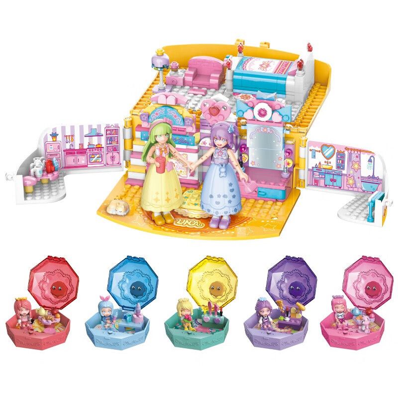 Enlighten 34015 Qman 34015 non Lego CRYSTAL GIRL HỘP QUÀ PHA LÊ SANG TRỌNG bộ đồ chơi xếp lắp ráp ghép mô hình UNA Con Gái 671 khối