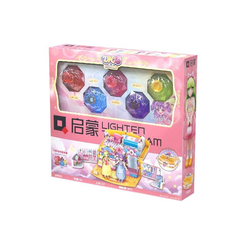 Enlighten 34015 Qman 34015 non  CRYSTAL GIRL HỘP QUÀ PHA LÊ SANG TRỌNG bộ đồ chơi xếp lắp ráp ghép mô hình UNA Con Gái 671 khối
