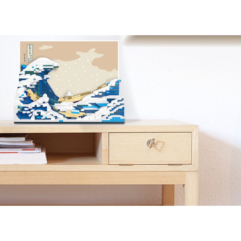 MOYU BLOCK MY97043 97043 non  LƯỚT SÓNG KANAGAWA bộ đồ chơi xếp lắp ráp ghép mô hình Arts & Crafts THE GREAT WAVE OFF KANAGAWA 2296 khối