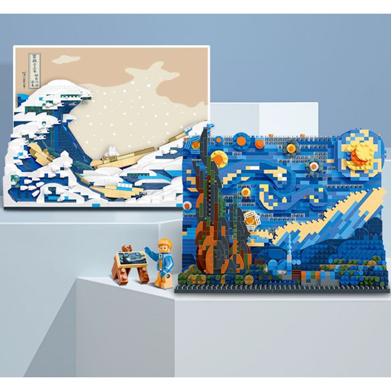 MOYU BLOCK MY97043 97043 non  LƯỚT SÓNG KANAGAWA bộ đồ chơi xếp lắp ráp ghép mô hình Arts & Crafts THE GREAT WAVE OFF KANAGAWA 2296 khối