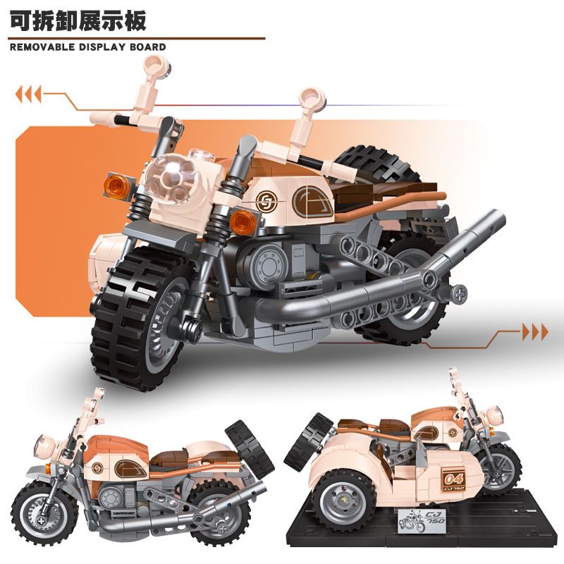 JIESTAR 92304 non  XE MÁY TRƯỜNG GIANG 750 bộ đồ chơi xếp lắp ráp ghép mô hình CJ 750 361 khối