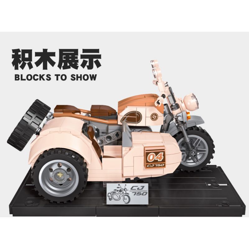 JIESTAR 92304 non  XE MÁY TRƯỜNG GIANG 750 bộ đồ chơi xếp lắp ráp ghép mô hình CJ 750 361 khối