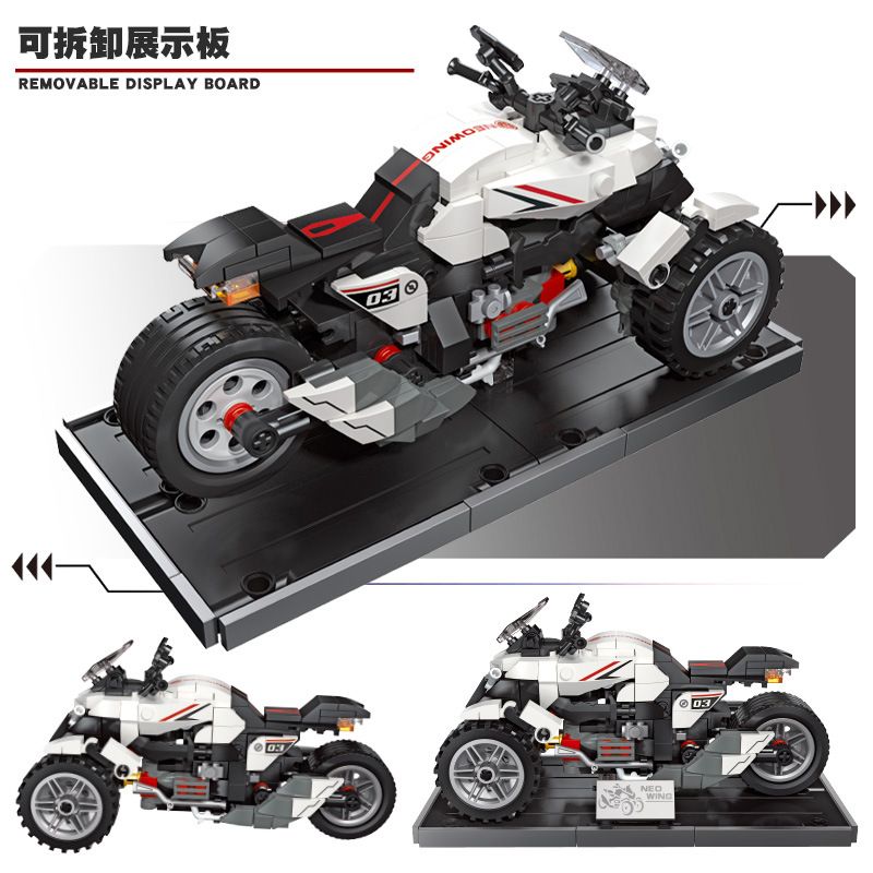 JIESTAR 92303 non  ĐUA XE NHỰA ĐƯỜNG HONDA NEOWING bộ đồ chơi xếp lắp ráp ghép mô hình HONDA NEO WING 346 khối