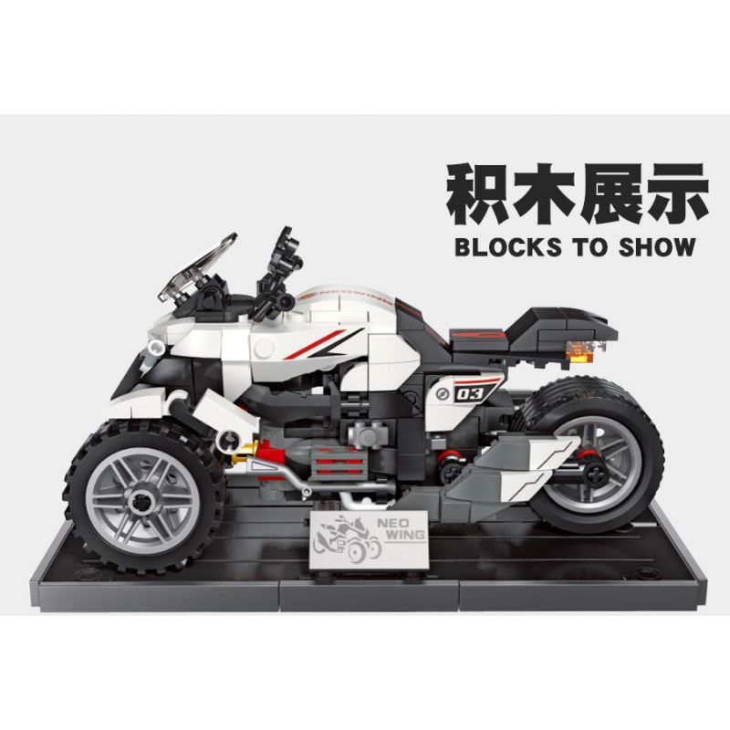 JIESTAR 92303 non  ĐUA XE NHỰA ĐƯỜNG HONDA NEOWING bộ đồ chơi xếp lắp ráp ghép mô hình HONDA NEO WING 346 khối