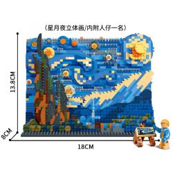 MOYU BLOCK MY92042 92042 MY97042 97042 non  TRANH 3D ĐÊM ĐẦY SAO bộ đồ chơi xếp lắp ráp ghép mô hình Arts & Crafts THE STARRY NIGHT 1858 khối
