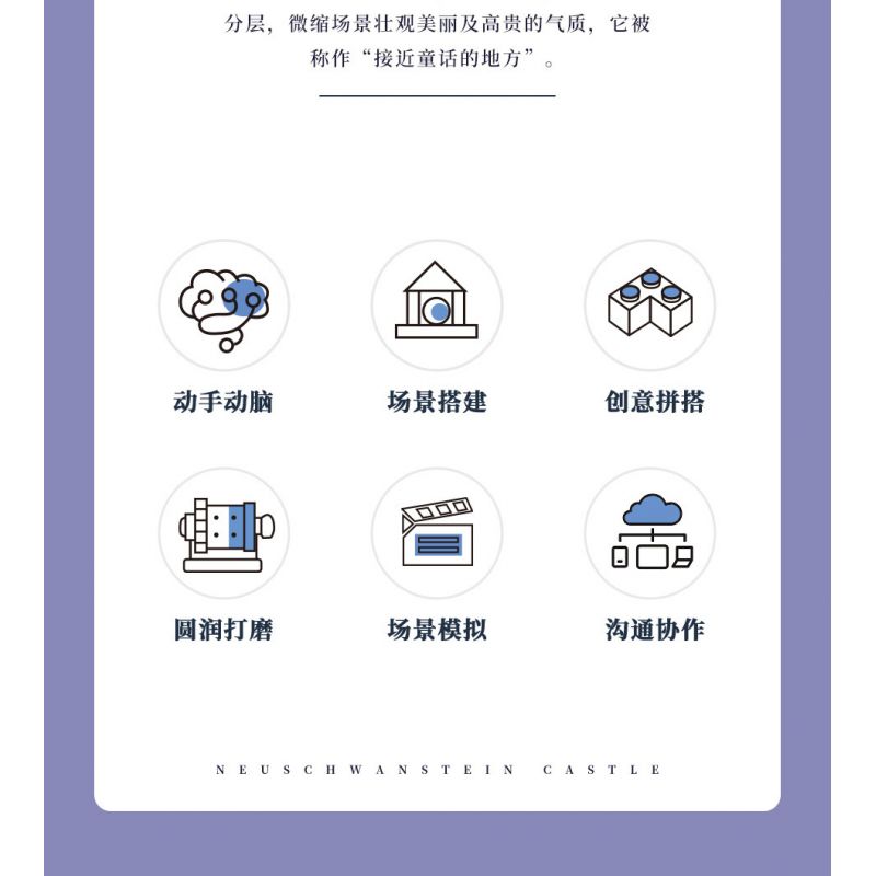 MOYU BLOCK MY92041 92041 non  LÂU ĐÀI NEUSCHWANSTEIN bộ đồ chơi xếp lắp ráp ghép mô hình Buildings NEUSCHWANSTEIN CASTLE 3948 khối