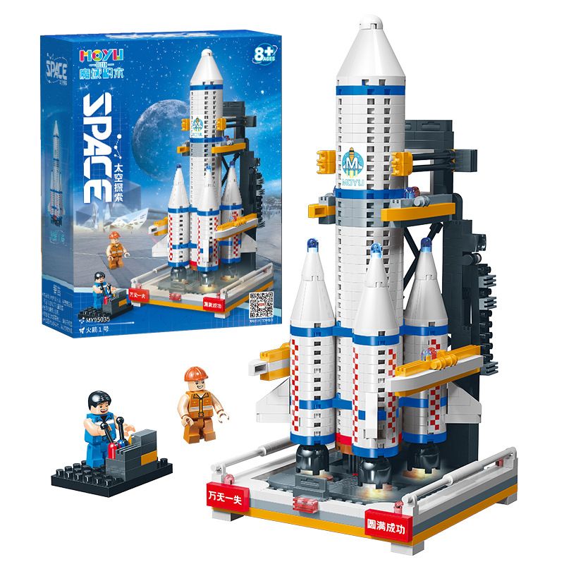 MOYU BLOCK MY95035 95035 non Lego THÁM HIỂM KHÔNG GIAN TÊN LỬA 1 bộ đồ chơi xếp lắp ráp ghép mô hình Space 749 khối