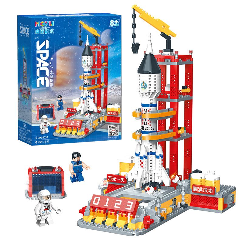 MOYU BLOCK MY95034 95034 non Lego THÁM HIỂM KHÔNG GIAN TÊN LỬA 10 bộ đồ chơi xếp lắp ráp ghép mô hình Space 1159 khối