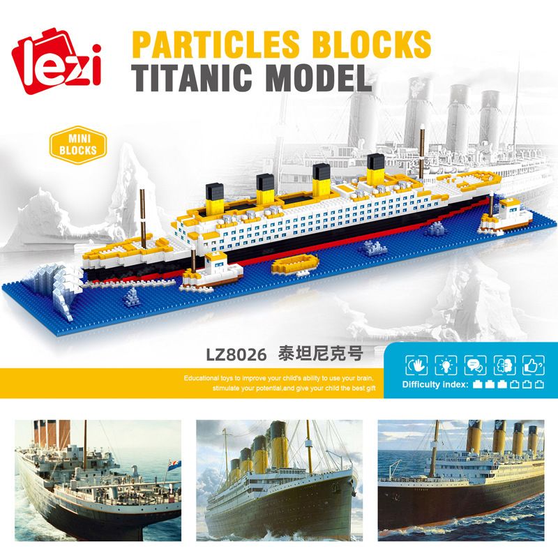 FUN IMAGINATION LZ8026 8026 non  TÀU DU LỊCH TITANIC bộ đồ chơi xếp lắp ráp ghép mô hình Creator Sáng Tạo 2338 khối