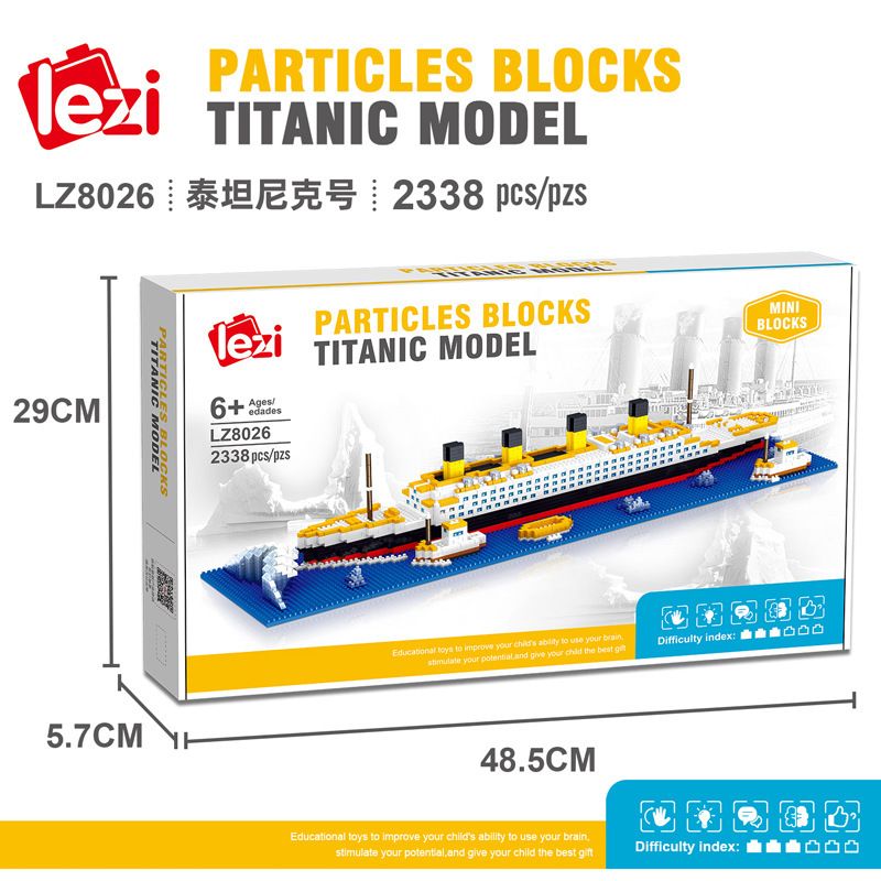 FUN IMAGINATION LZ8026 8026 non  TÀU DU LỊCH TITANIC bộ đồ chơi xếp lắp ráp ghép mô hình Creator Sáng Tạo 2338 khối
