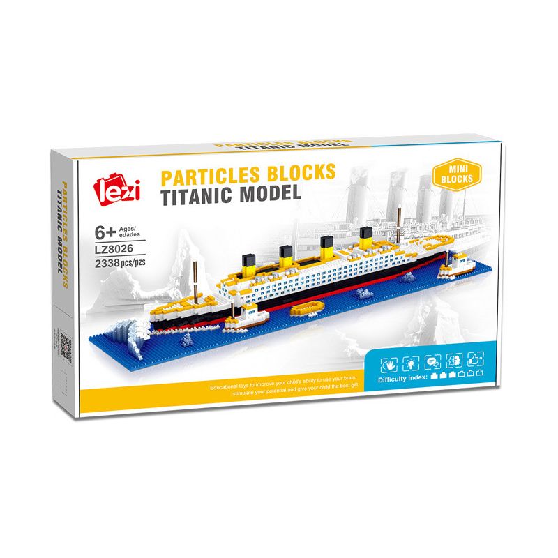 FUN IMAGINATION LZ8026 8026 non  TÀU DU LỊCH TITANIC bộ đồ chơi xếp lắp ráp ghép mô hình Creator Sáng Tạo 2338 khối