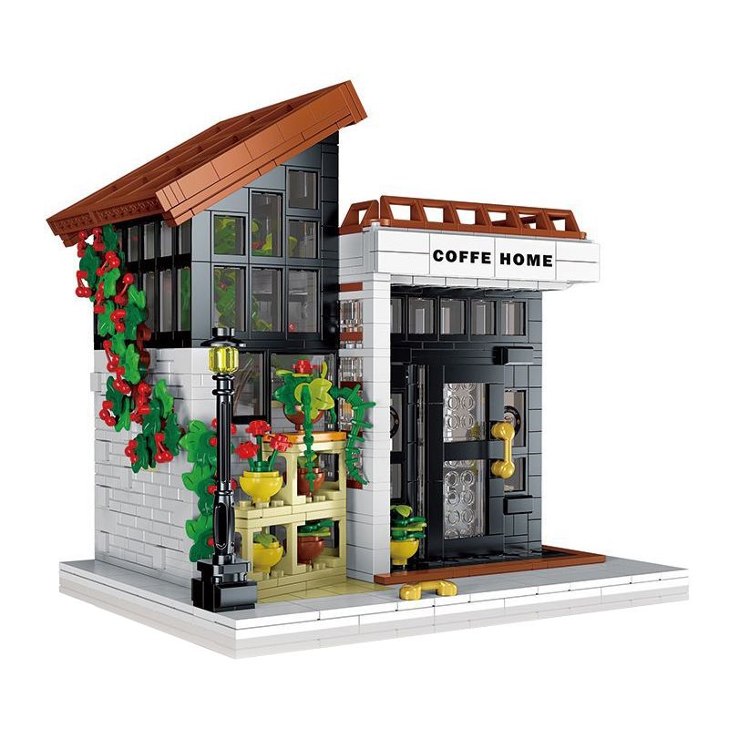 MorkModel 031062 Mork Model 031062 non Lego CAFE ÁNH NẮNG THỜI GIAN bộ đồ chơi xếp lắp ráp ghép mô hình Modular Buildings COFFE HOME Mô Hình Nhà Cửa 1512 khối