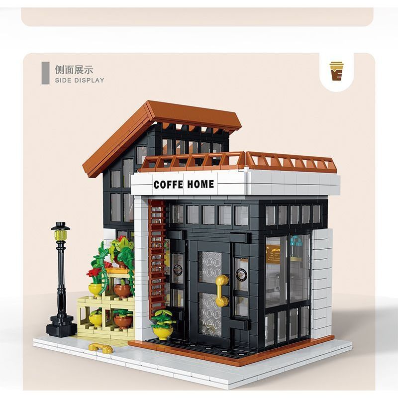 MorkModel 031062 Mork Model 031062 non  CAFE ÁNH NẮNG THỜI GIAN bộ đồ chơi xếp lắp ráp ghép mô hình Modular Buildings COFFE HOME Mô Hình Nhà Cửa 1512 khối