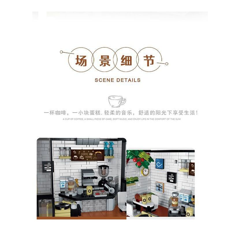 MorkModel 031062 Mork Model 031062 non  CAFE ÁNH NẮNG THỜI GIAN bộ đồ chơi xếp lắp ráp ghép mô hình Modular Buildings COFFE HOME Mô Hình Nhà Cửa 1512 khối