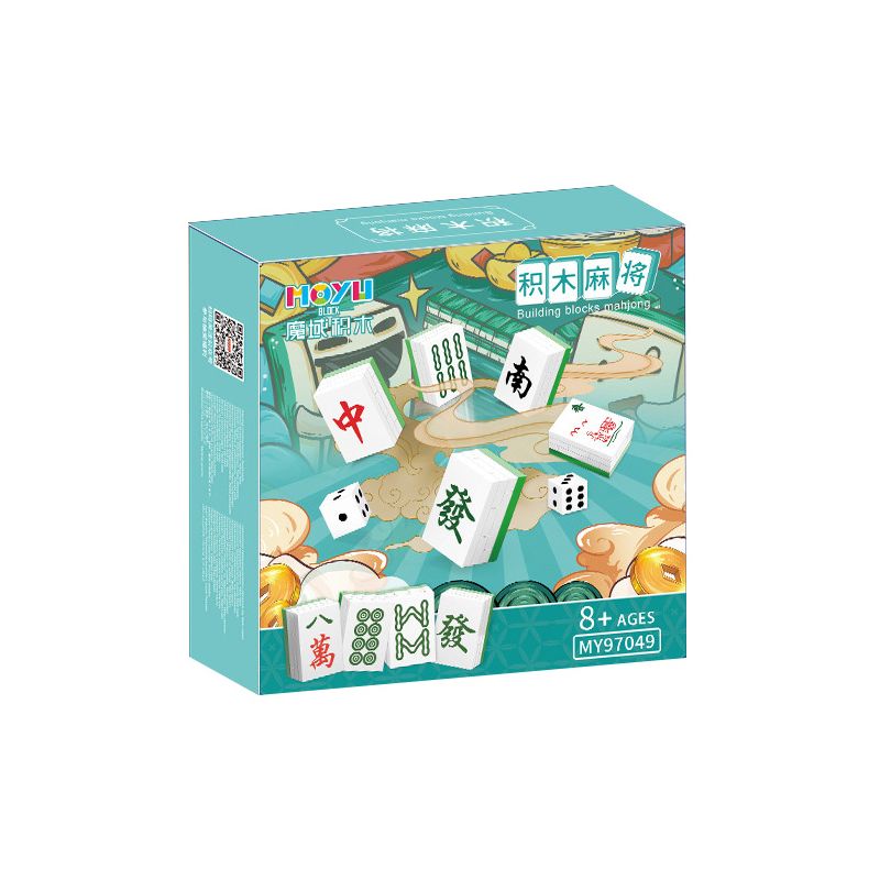 MOYU BLOCK MY97049 97049 MY97050 97050 non  MẠT CHƯỢC bộ đồ chơi xếp lắp ráp ghép mô hình Board Games MAHJONG 3130 khối