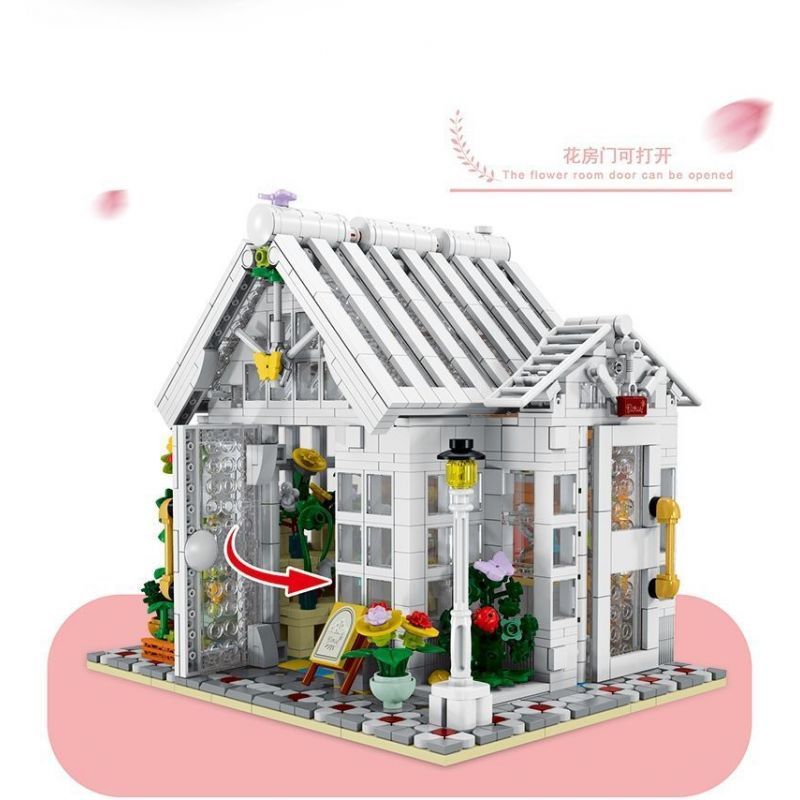 MorkModel 031061 Mork Model 031061 non  SUNSHINE FLOWER HOUSE CỬA HÀNG HOA THỜI GIAN bộ đồ chơi xếp lắp ráp ghép mô hình Modular Buildings FLOWER SHOP Mô Hình Nhà Cửa 1593 khối