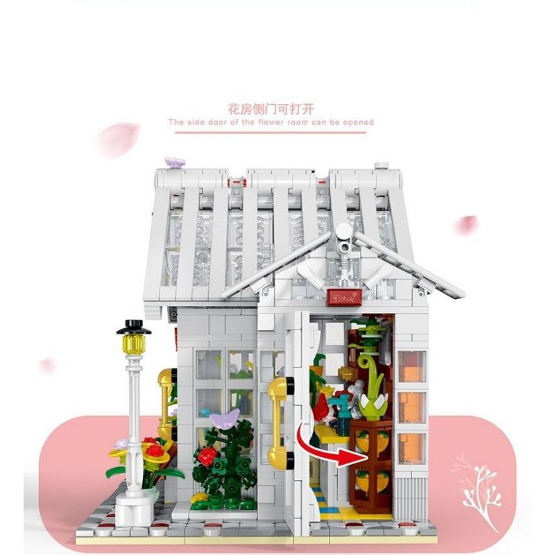 MorkModel 031061 Mork Model 031061 non  SUNSHINE FLOWER HOUSE CỬA HÀNG HOA THỜI GIAN bộ đồ chơi xếp lắp ráp ghép mô hình Modular Buildings FLOWER SHOP Mô Hình Nhà Cửa 1593 khối