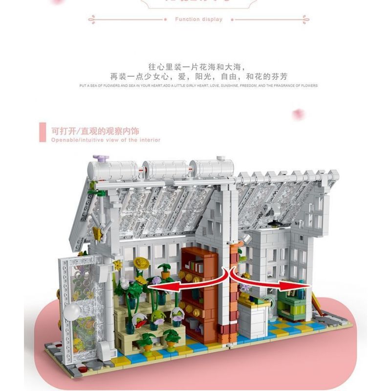 MorkModel 031061 Mork Model 031061 non  SUNSHINE FLOWER HOUSE CỬA HÀNG HOA THỜI GIAN bộ đồ chơi xếp lắp ráp ghép mô hình Modular Buildings FLOWER SHOP Mô Hình Nhà Cửa 1593 khối