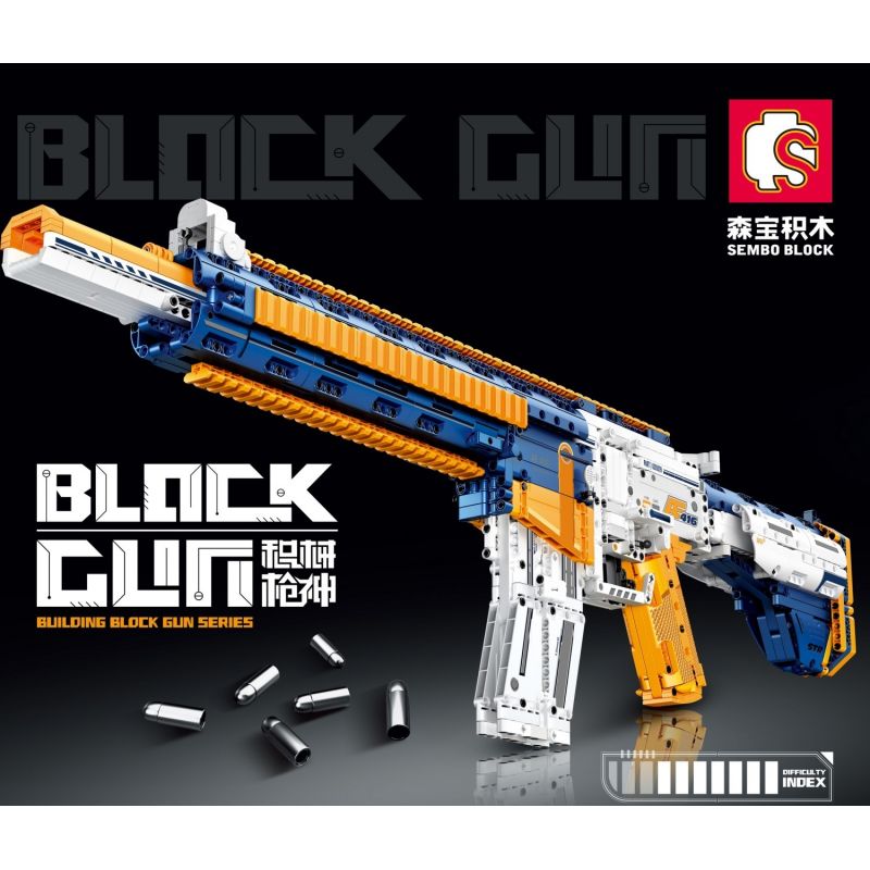 SEMBO 702970 non  SÚNG TRƯỜNG TẤN CÔNG bộ đồ chơi xếp lắp ráp ghép mô hình 1444 khối