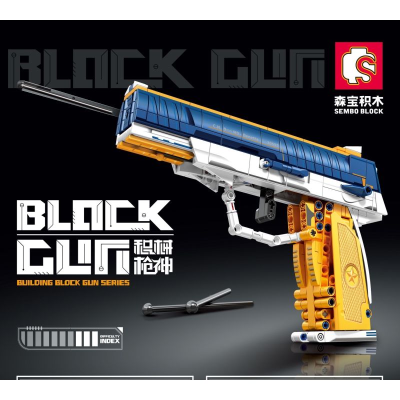 SEMBO 702939 non  SÚNG LỤC 92 bộ đồ chơi xếp lắp ráp ghép mô hình 453 khối