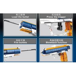 SEMBO 702939 non  SÚNG LỤC 92 bộ đồ chơi xếp lắp ráp ghép mô hình 453 khối