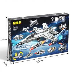 KAI CHILDREN'S MUSIC 0868-205 non  MÁY BAY CHIẾN ĐẤU KHÔNG GIAN bộ đồ chơi xếp lắp ráp ghép mô hình Creator Sáng Tạo 231 khối