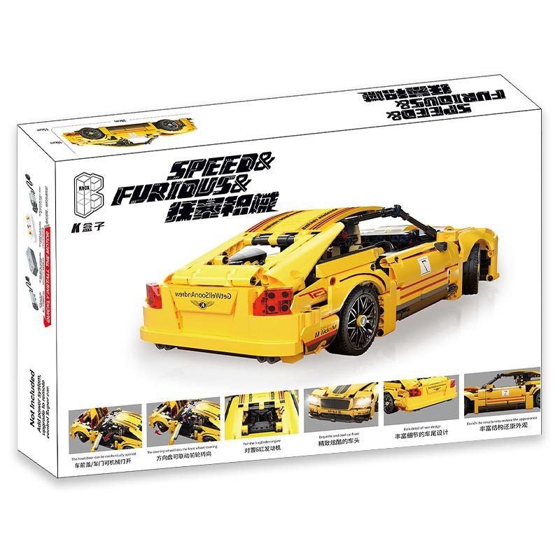 K BOX 10244 non  XE BENTLEY tỷ lệ 1:14 bộ đồ chơi xếp lắp ráp ghép mô hình SPEED&FURIOUS 1455 khối