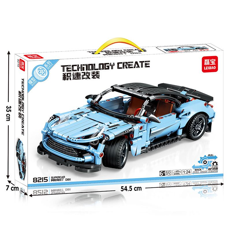 LEIBAO 8215 non Lego ASH BLUNT MARTIN LÙI XE tỷ lệ 1:24 bộ đồ chơi xếp lắp ráp ghép mô hình Technic Kỹ Thuật Công Nghệ Cao Mô Hình Phương Tiện 415 khối