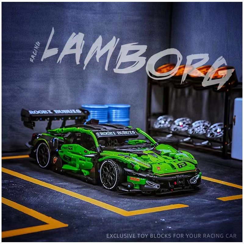 CACO C019 non  XE THỂ THAO LAMBO MÀU XANH LÁ CÂY 1:14 tỷ lệ 1:14 bộ đồ chơi xếp lắp ráp ghép mô hình  Kỹ Thuật Công Nghệ Cao Mô Hình Phương Tiện 1644 khối